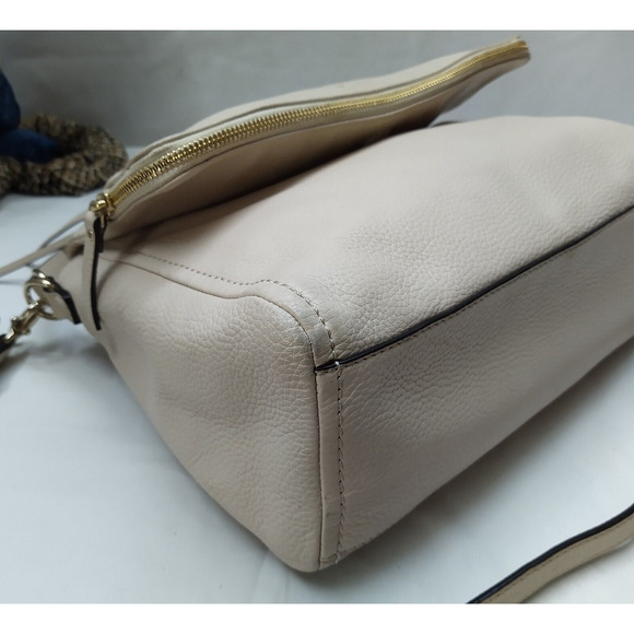 Kate Spade New York Beige Pebbled Leather Zipper Flap Closure Crossbody Bag - Picture 16 of 16